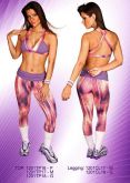Conjunto Estampado Listas Lilás Tam G